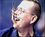 Howie with stick insect on the  Barry Welsh Show